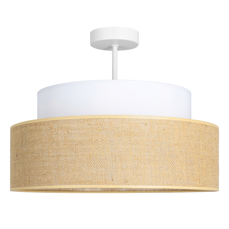 Ytmonterad ljuskrona BOHO 1xE27/60W/230V vit/beige