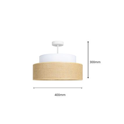 Ytmonterad ljuskrona BOHO 1xE27/60W/230V vit/beige