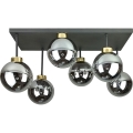 Ytmonterad ljuskrona DEA 6xE14/60W/230V svart/guld/rökig svart