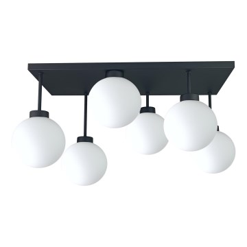 Ytmonterad ljuskrona DEA 6xE14/60W/230V svart/vit