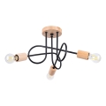 Ytmonterad ljuskrona EMBER 3xE27/15W/230V svart/beige/bok