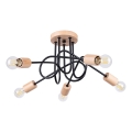 Ytmonterad ljuskrona EMBER 5xE27/15W/230V svart/beige/bok