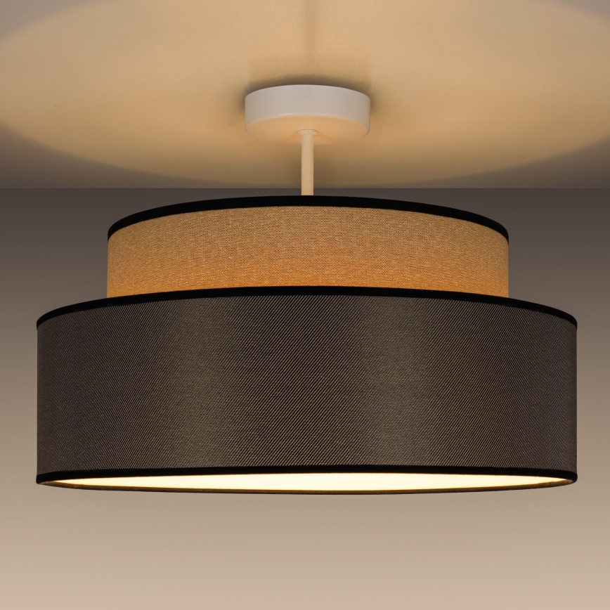 Ytmonterad ljuskrona GRACE 1xE27/60W/230V beige/brun