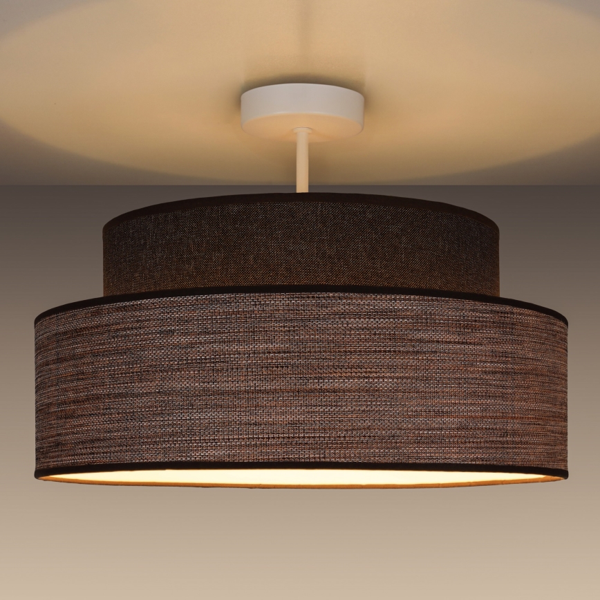 Ytmonterad ljuskrona GRACE 1xE27/60W/230V brun/beige
