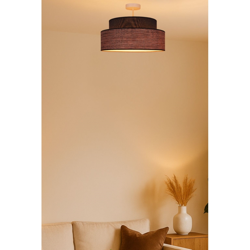 Ytmonterad ljuskrona GRACE 1xE27/60W/230V brun/beige