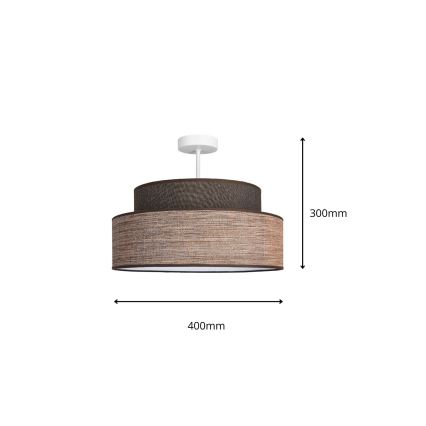 Ytmonterad ljuskrona GRACE 1xE27/60W/230V brun/beige