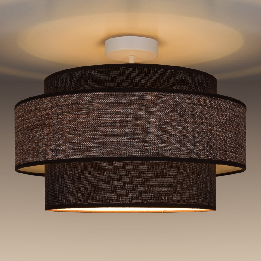 Ytmonterad ljuskrona GRACE 1xE27/60W/230V brun/beige