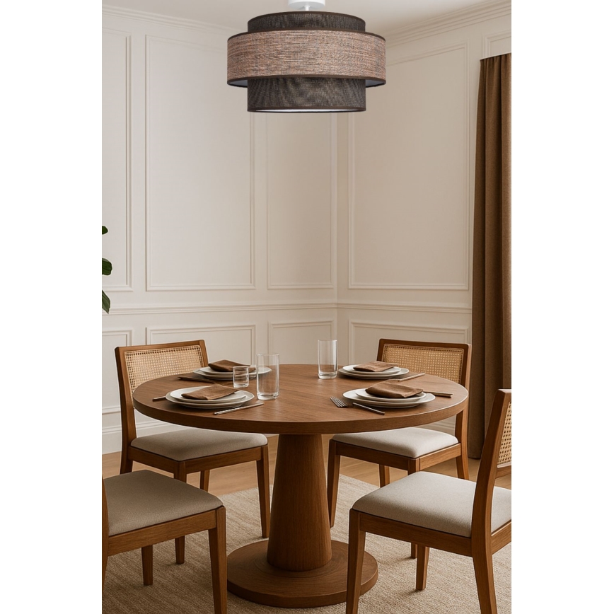 Ytmonterad ljuskrona GRACE 1xE27/60W/230V brun/beige