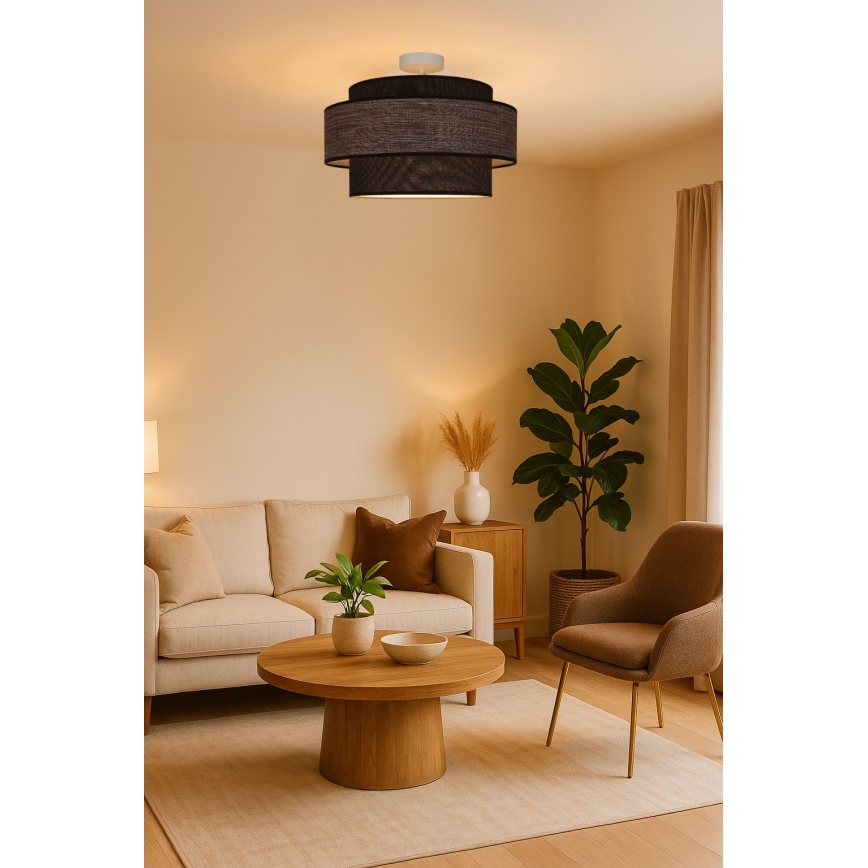 Ytmonterad ljuskrona GRACE 1xE27/60W/230V brun/beige