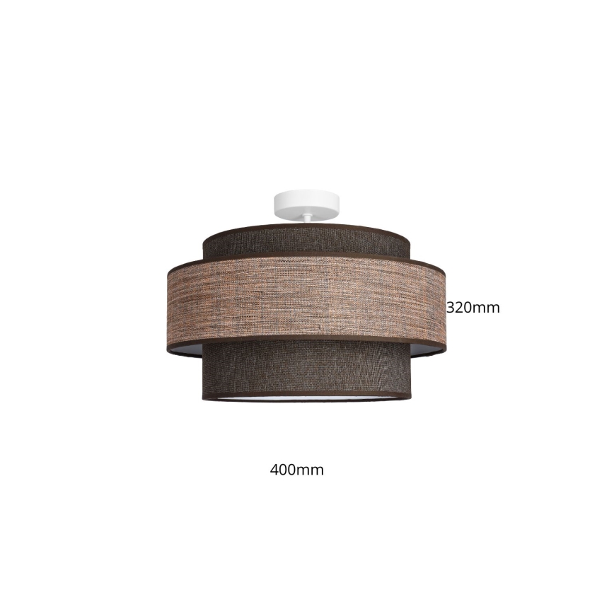 Ytmonterad ljuskrona GRACE 1xE27/60W/230V diameter 40 cm brun/beige