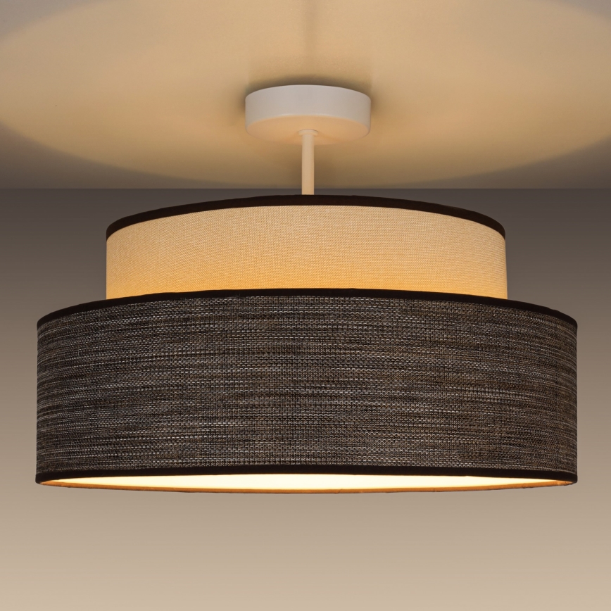 Ytmonterad ljuskrona GRACE 1xE27/60W/230V diameter 40 cm grädde/brun