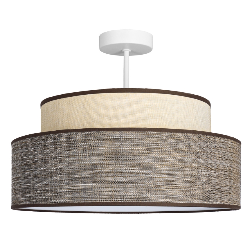 Ytmonterad ljuskrona GRACE 1xE27/60W/230V diameter 40 cm grädde/brun