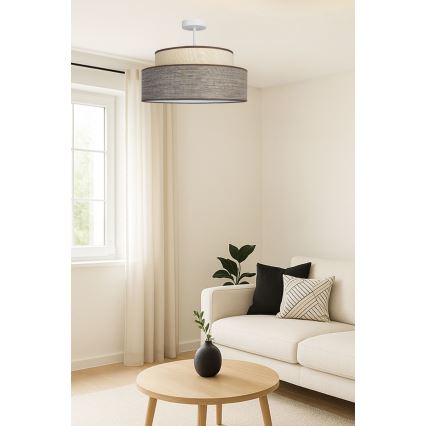 Ytmonterad ljuskrona GRACE 1xE27/60W/230V diameter 40 cm grädde/brun