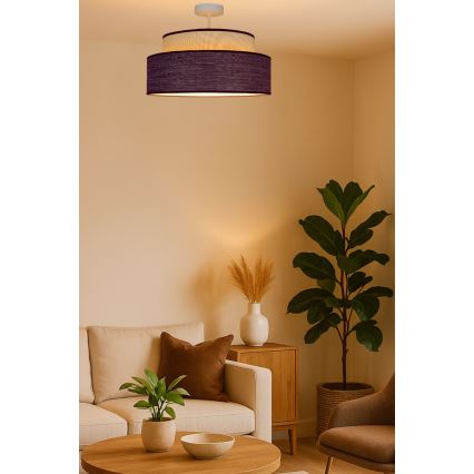 Ytmonterad ljuskrona GRACE 1xE27/60W/230V diameter 40 cm grädde/brun