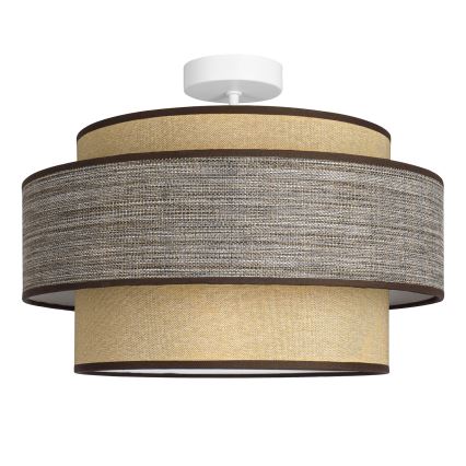 Ytmonterad ljuskrona GRACE 1xE27/60W/230V diameter 40 cm grädde/brun