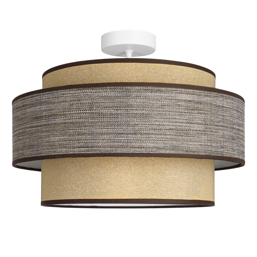 Ytmonterad ljuskrona GRACE 1xE27/60W/230V diameter 40 cm grädde/brun
