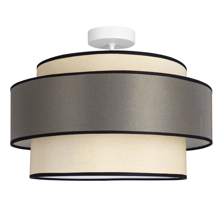Ytmonterad ljuskrona GRACE 1xE27/60W/230V diameter 40 cm grädde/grå