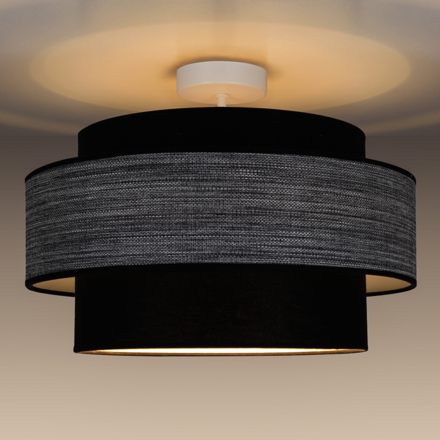 Ytmonterad ljuskrona GRACE 1xE27/60W/230V diameter 40 cm svart/grå