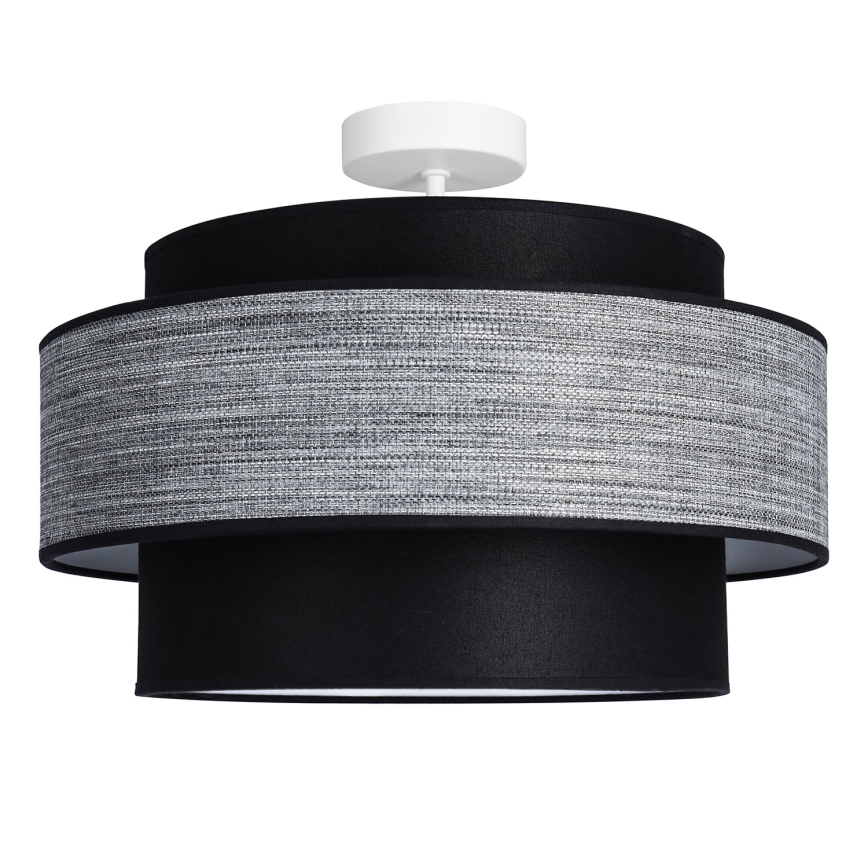 Ytmonterad ljuskrona GRACE 1xE27/60W/230V diameter 40 cm svart/grå