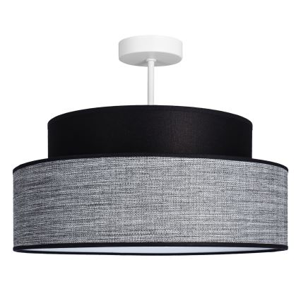 Ytmonterad ljuskrona GRACE 1xE27/60W/230V svart/grå