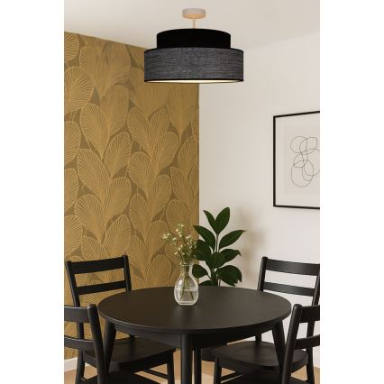 Ytmonterad ljuskrona GRACE 1xE27/60W/230V svart/grå