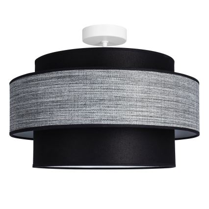 Ytmonterad ljuskrona GRACE 1xE27/60W/230V svart/grå