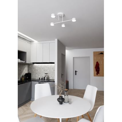 Ytmonterad ljuskrona HALO 4xGX53/10W/230V vit