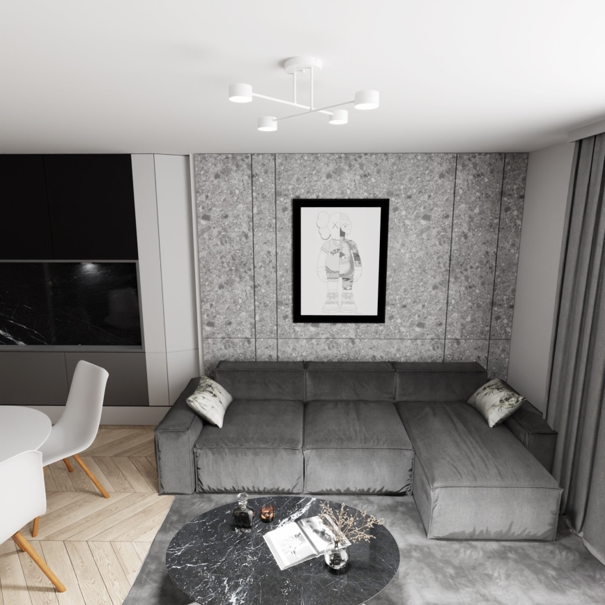 Ytmonterad ljuskrona HALO 4xGX53/10W/230V vit
