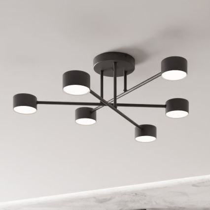 Ytmonterad ljuskrona HALO 6xGX53/8W/230V svart
