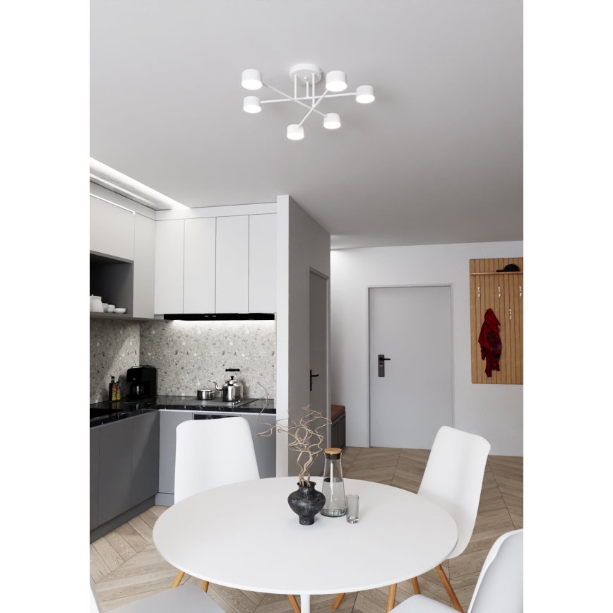Ytmonterad ljuskrona HALO 6xGX53/8W/230V vit