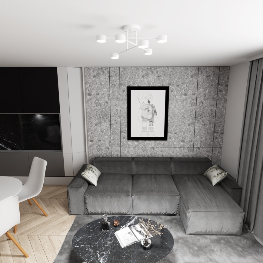 Ytmonterad ljuskrona HALO 6xGX53/8W/230V vit