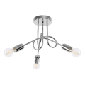 Ytmonterad ljuskrona LOOP 3xE27/15W/230V skinande krom