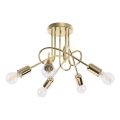 Ytmonterad ljuskrona LOOP 5xE27/15W/230V guld