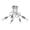 Ytmonterad ljuskrona LOOP 5xE27/15W/230V skinande krom