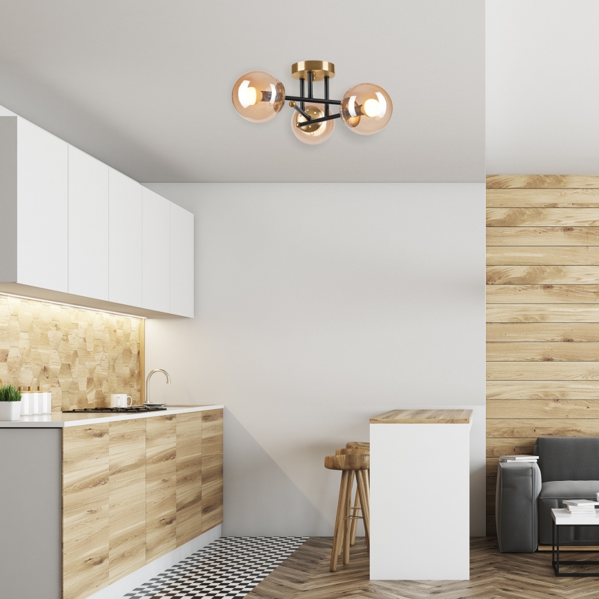 Ytmonterad ljuskrona MALENA 3xE14/5W/230V beige