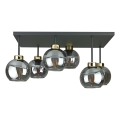 Ytmonterad ljuskrona NESSA 6xE27/60W/230V svart/guld/rökig svart