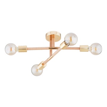 Ytmonterad ljuskrona OTELLO 4xE27/15W/230V guld/beige