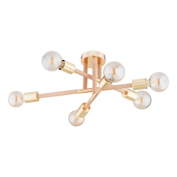 Ytmonterad ljuskrona OTELLO 6xE27/15W/230V guld/beige