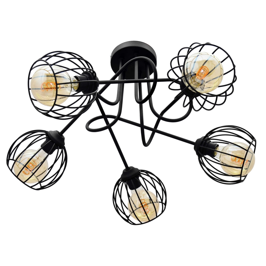 Ytmonterad ljuskrona OXFORD 5xE27/15W/230V black