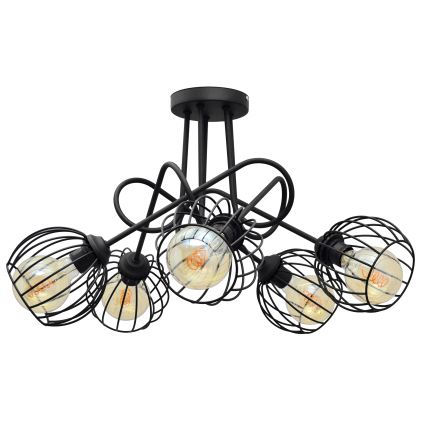 Ytmonterad ljuskrona OXFORD 5xE27/15W/230V black