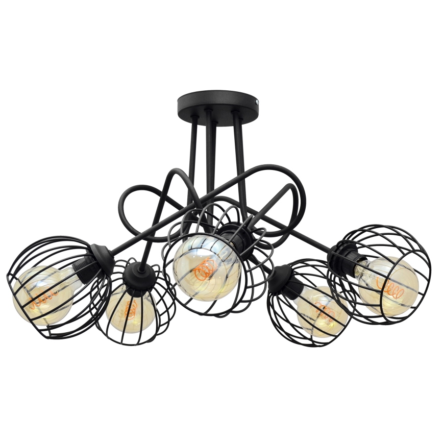 Ytmonterad ljuskrona OXFORD 5xE27/15W/230V black