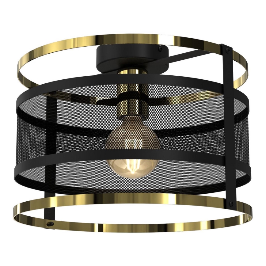 Ytmonterad ljuskrona RIM 1xE27/60W/230V svart/guld