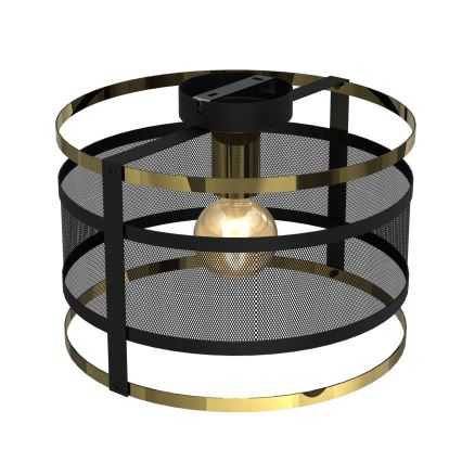 Ytmonterad ljuskrona RIM 1xE27/60W/230V svart/guld