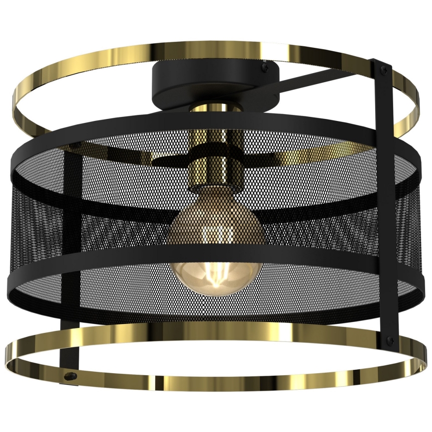 Ytmonterad ljuskrona RIM 1xE27/60W/230V svart/guld