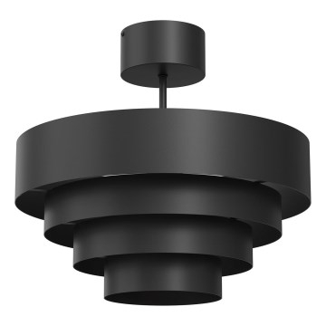 Ytmonterad ljuskrona RINGS 1xE27/15W/230V svart