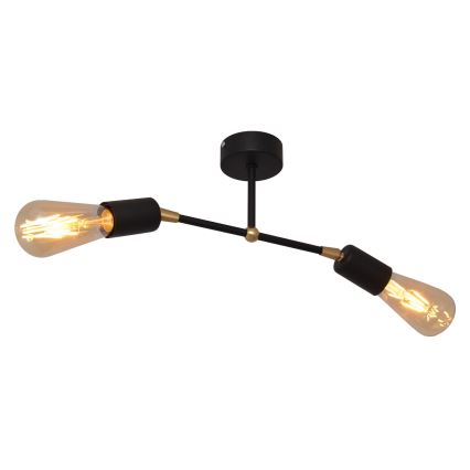 Ytmonterad ljuskrona rosorTTE 2xE27/15W/230V svart/guld