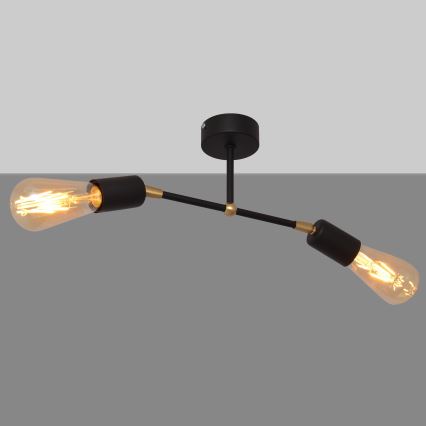 Ytmonterad ljuskrona rosorTTE 2xE27/15W/230V svart/guld