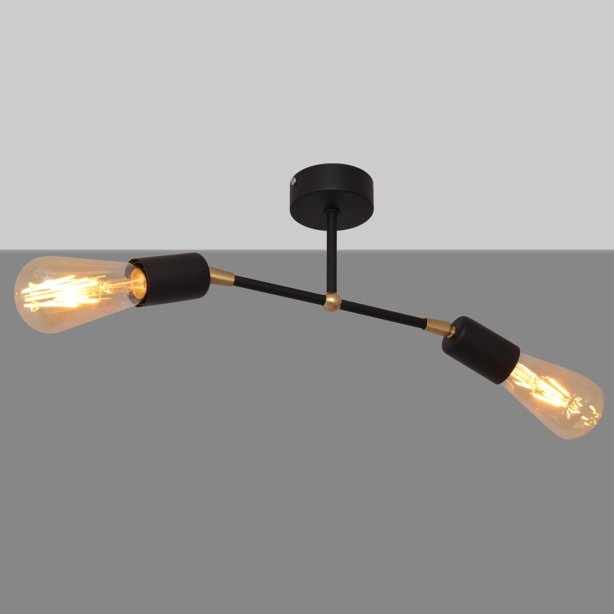 Ytmonterad ljuskrona rosorTTE 2xE27/15W/230V svart/guld