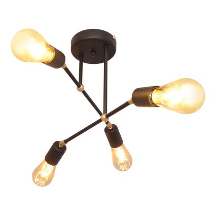 Ytmonterad ljuskrona rosorTTE 4xE27/15W/230V svart/guld