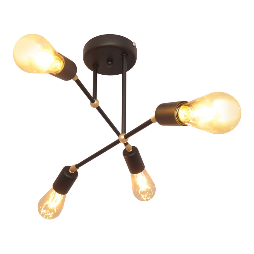 Ytmonterad ljuskrona rosorTTE 4xE27/15W/230V svart/guld